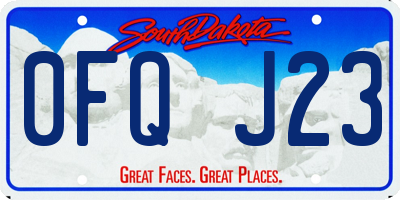 SD license plate 0FQJ23