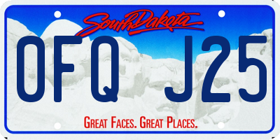 SD license plate 0FQJ25