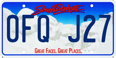 SD license plate 0FQJ27