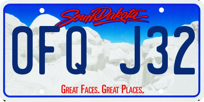 SD license plate 0FQJ32