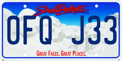 SD license plate 0FQJ33
