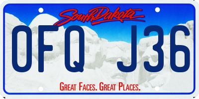 SD license plate 0FQJ36