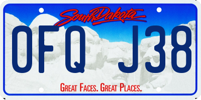 SD license plate 0FQJ38
