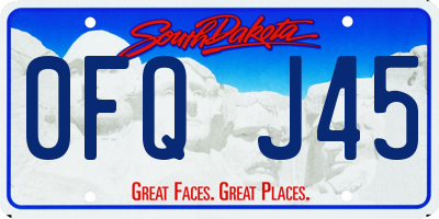 SD license plate 0FQJ45