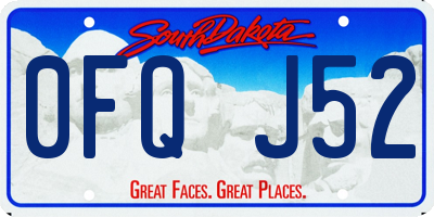 SD license plate 0FQJ52