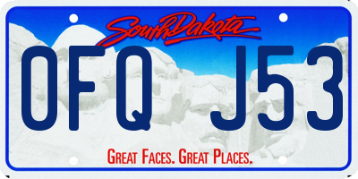 SD license plate 0FQJ53