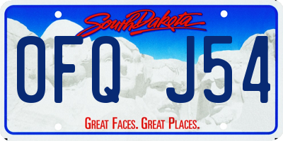 SD license plate 0FQJ54