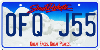 SD license plate 0FQJ55