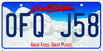 SD license plate 0FQJ58