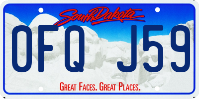 SD license plate 0FQJ59