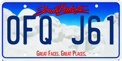 SD license plate 0FQJ61