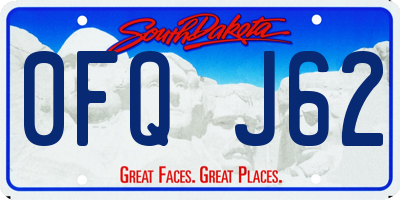 SD license plate 0FQJ62