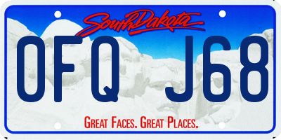 SD license plate 0FQJ68