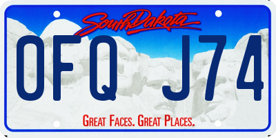 SD license plate 0FQJ74