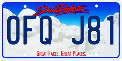 SD license plate 0FQJ81