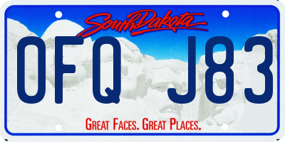 SD license plate 0FQJ83