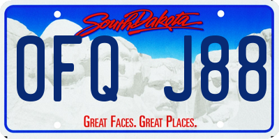 SD license plate 0FQJ88