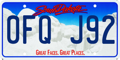 SD license plate 0FQJ92