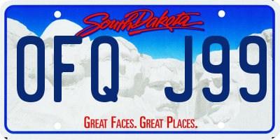 SD license plate 0FQJ99