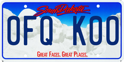 SD license plate 0FQK00