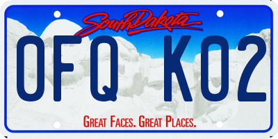 SD license plate 0FQK02