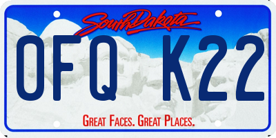 SD license plate 0FQK22