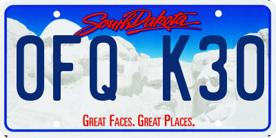 SD license plate 0FQK30