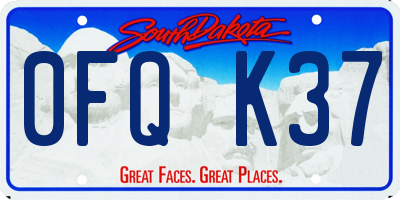 SD license plate 0FQK37