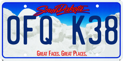 SD license plate 0FQK38