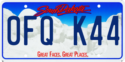 SD license plate 0FQK44