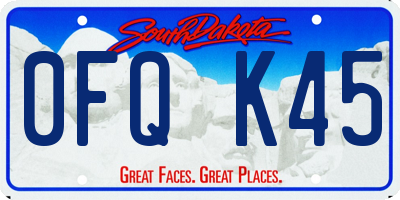 SD license plate 0FQK45