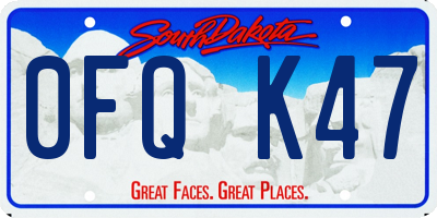 SD license plate 0FQK47