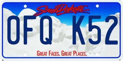 SD license plate 0FQK52