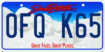 SD license plate 0FQK65