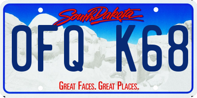 SD license plate 0FQK68