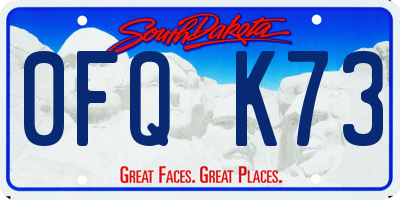 SD license plate 0FQK73