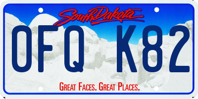 SD license plate 0FQK82