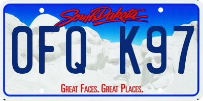 SD license plate 0FQK97