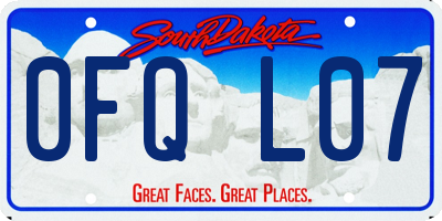 SD license plate 0FQL07