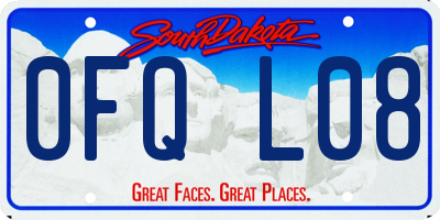 SD license plate 0FQL08