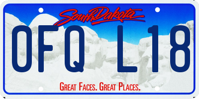 SD license plate 0FQL18