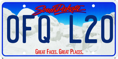 SD license plate 0FQL20