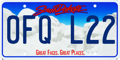 SD license plate 0FQL22