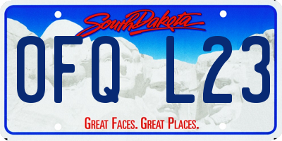 SD license plate 0FQL23