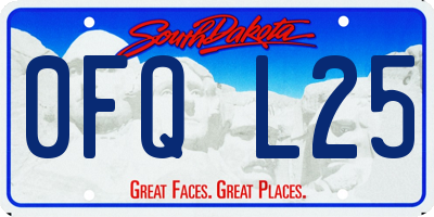 SD license plate 0FQL25