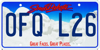SD license plate 0FQL26