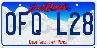 SD license plate 0FQL28