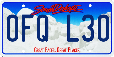SD license plate 0FQL30