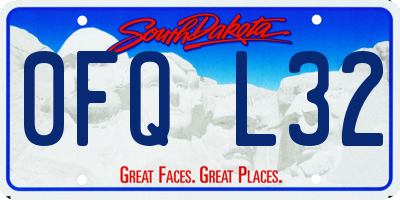 SD license plate 0FQL32