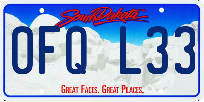 SD license plate 0FQL33